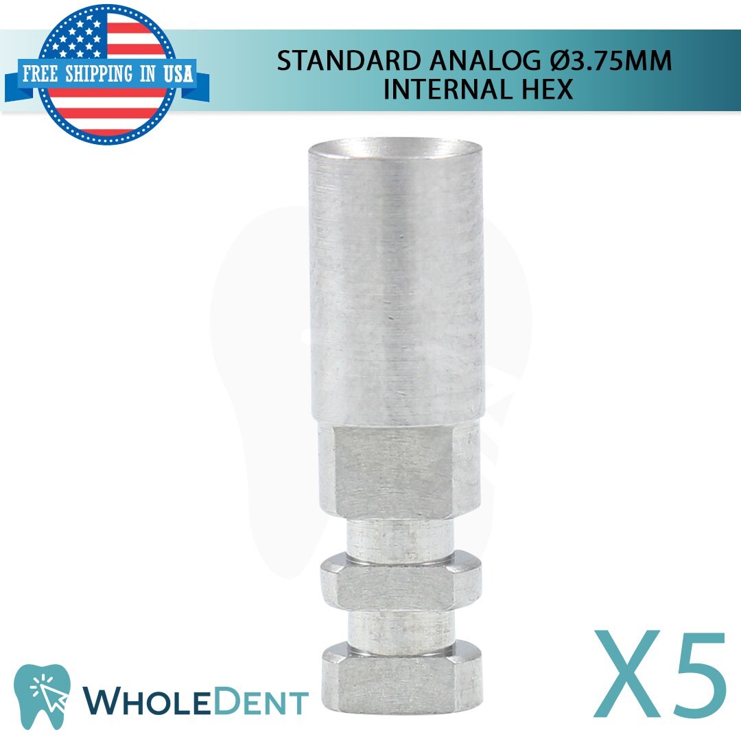 5X Standard Analog Ø3.75mm Titanium Dental Abutment Lab Int Hex Instrument Tool