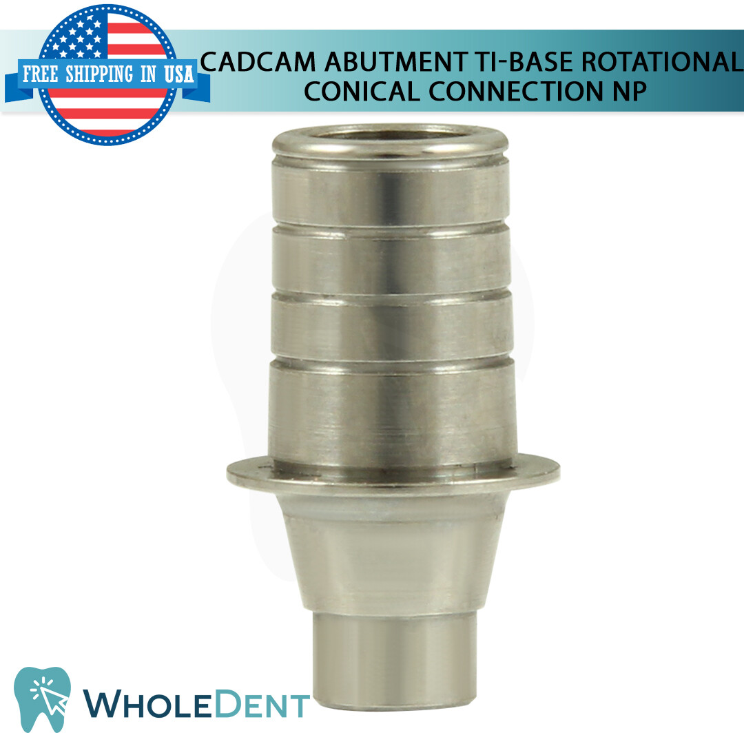 1x Dental Rotational Ti-Base CAD/CAM Narrow Platform NP Int Hex 2.25mm