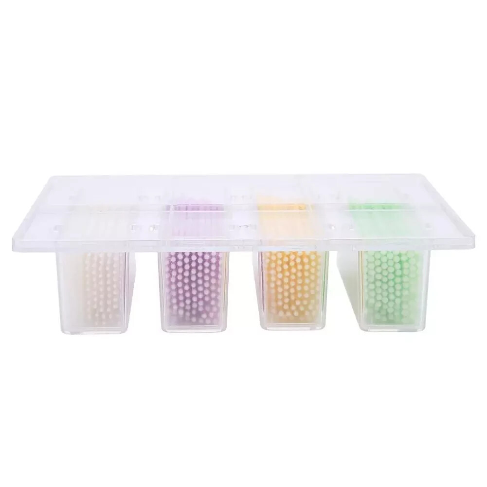 Dental Plastic Micro Brush Bendabel Sticks Tips Dispenser+400 Pcs Micro Brush