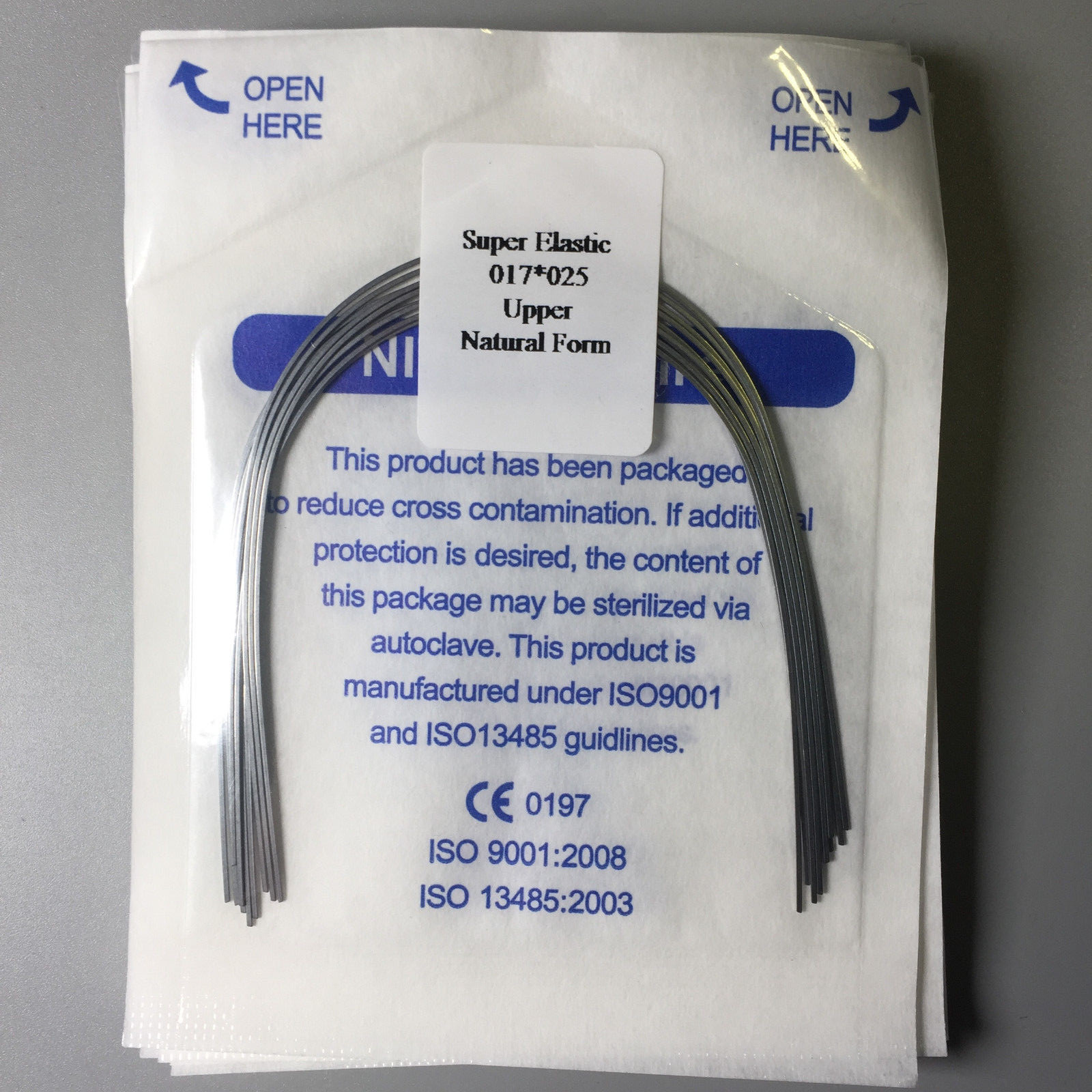 Natural Dental Rectangular Super Elastic Wires Niti Orthdontic 17X25 U/L 10Pack