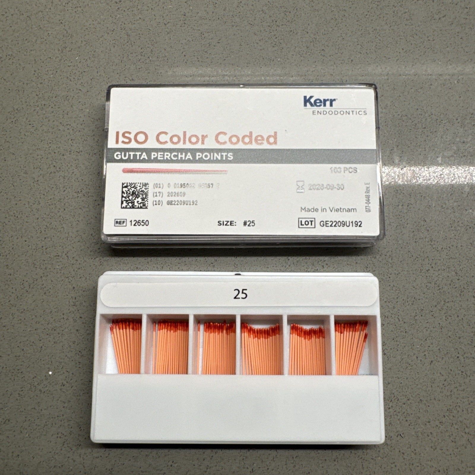 Kerr Dental ISO Color Coded Gutta Percha Points Size #25 100/Pk