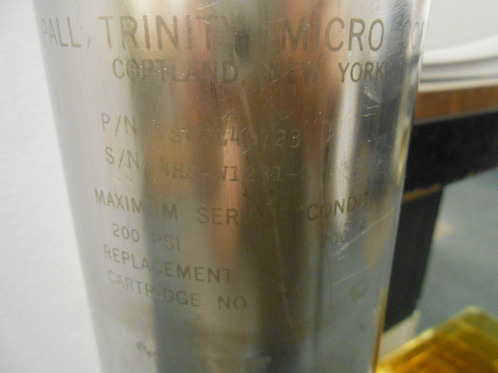 PALL TRINITY MICRO STAINLESS STEEL FILTER HOUSING VSVTL46723, 200 PSI @ 200°F