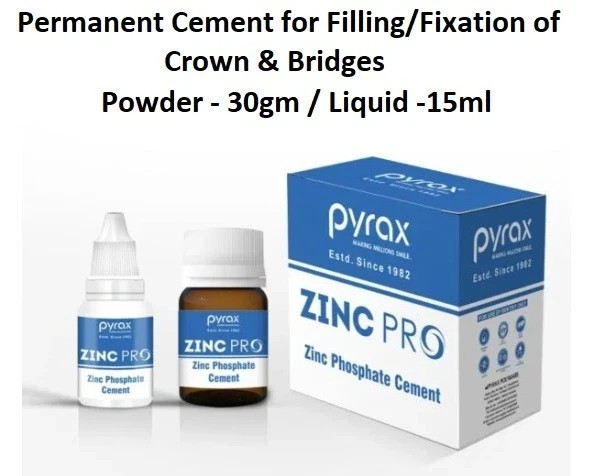 Tooth Filling Fixation of CrownsDental ZINC PRO Zinc Phosphate Cement Permanent