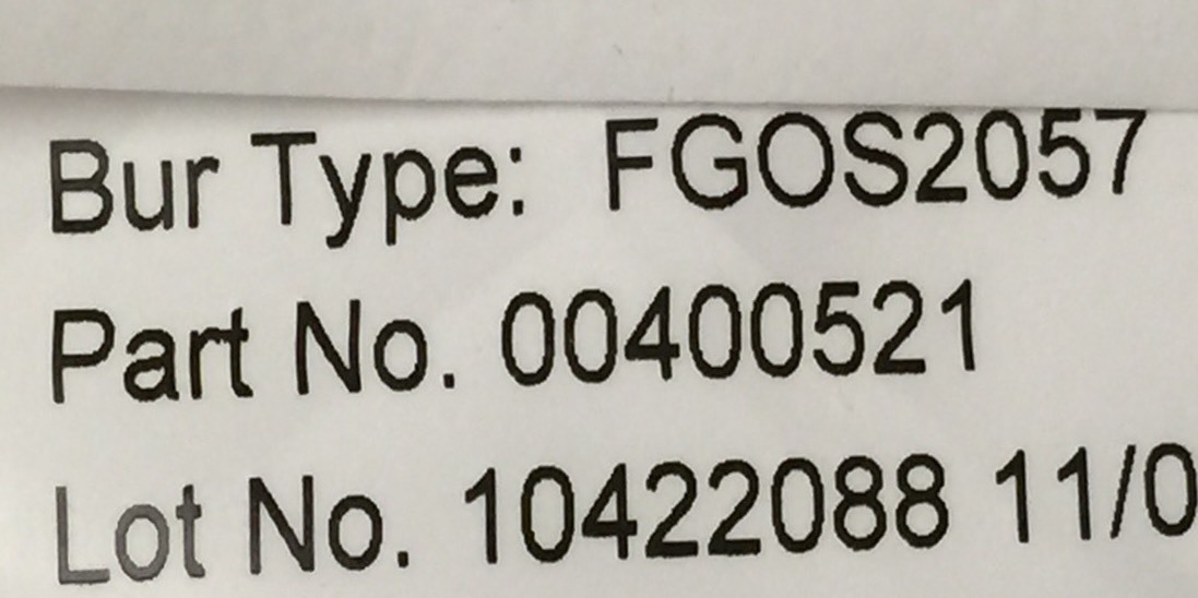 2057 FGOS Surgical (G/fgos557) High Quality Metal Cutting Carbide Burs 100/pk