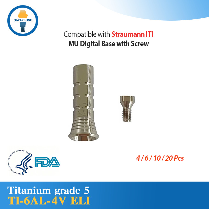 Digital Base for Multi unit compatible with Straumann ITI MU 4.6 titanium base