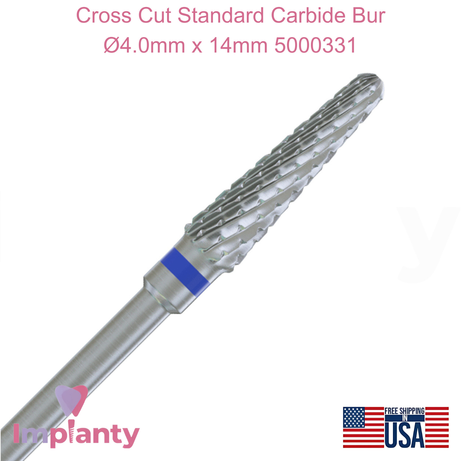 Cross Cut Standard Grit Carbide Dental Bur Ø4.0mm x 14mm 5000331 Dentistry Tool
