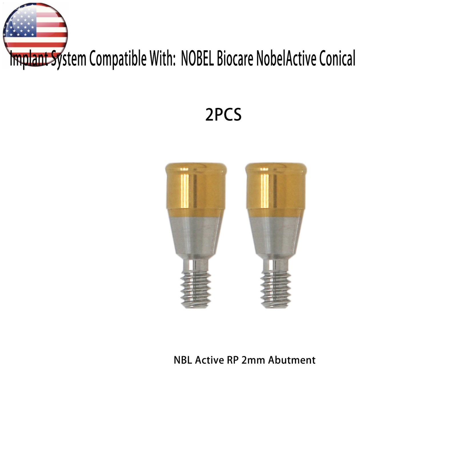 US Dental Locator Abutments for Nobel Active Conical RP NA451/2/3/4/5mm Height