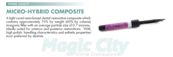 Prime-Dent Light Cure Micro-Hybrid Dental Resin A3.5 Syr. 001-401A3.5 (Set of 3)