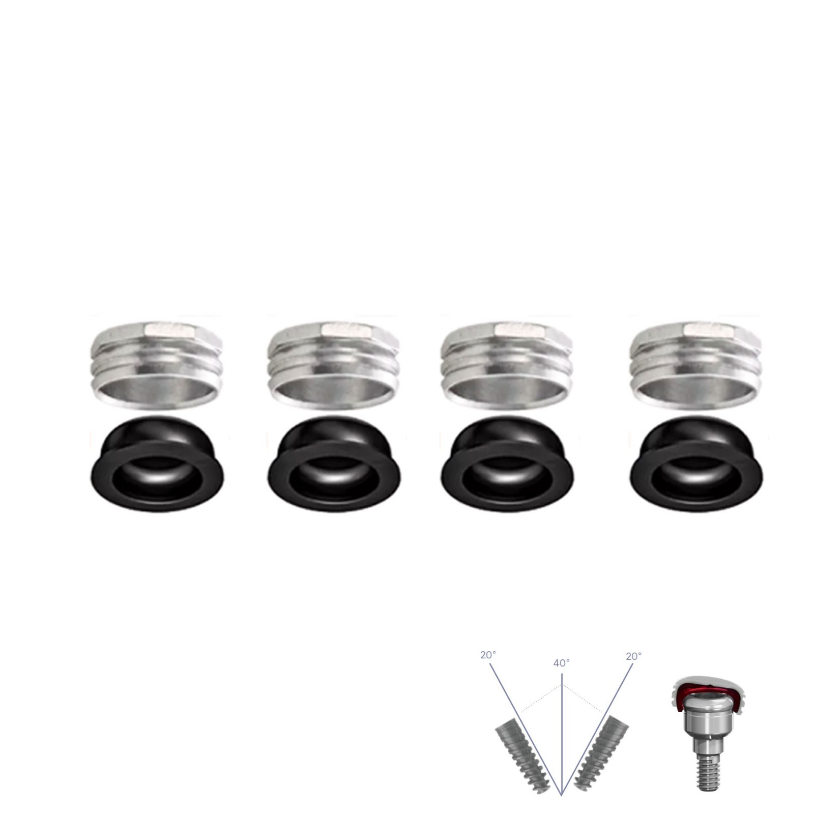 US Dental Locator Replacement Metal Housing &Lab Processing cap Inserts Assembly