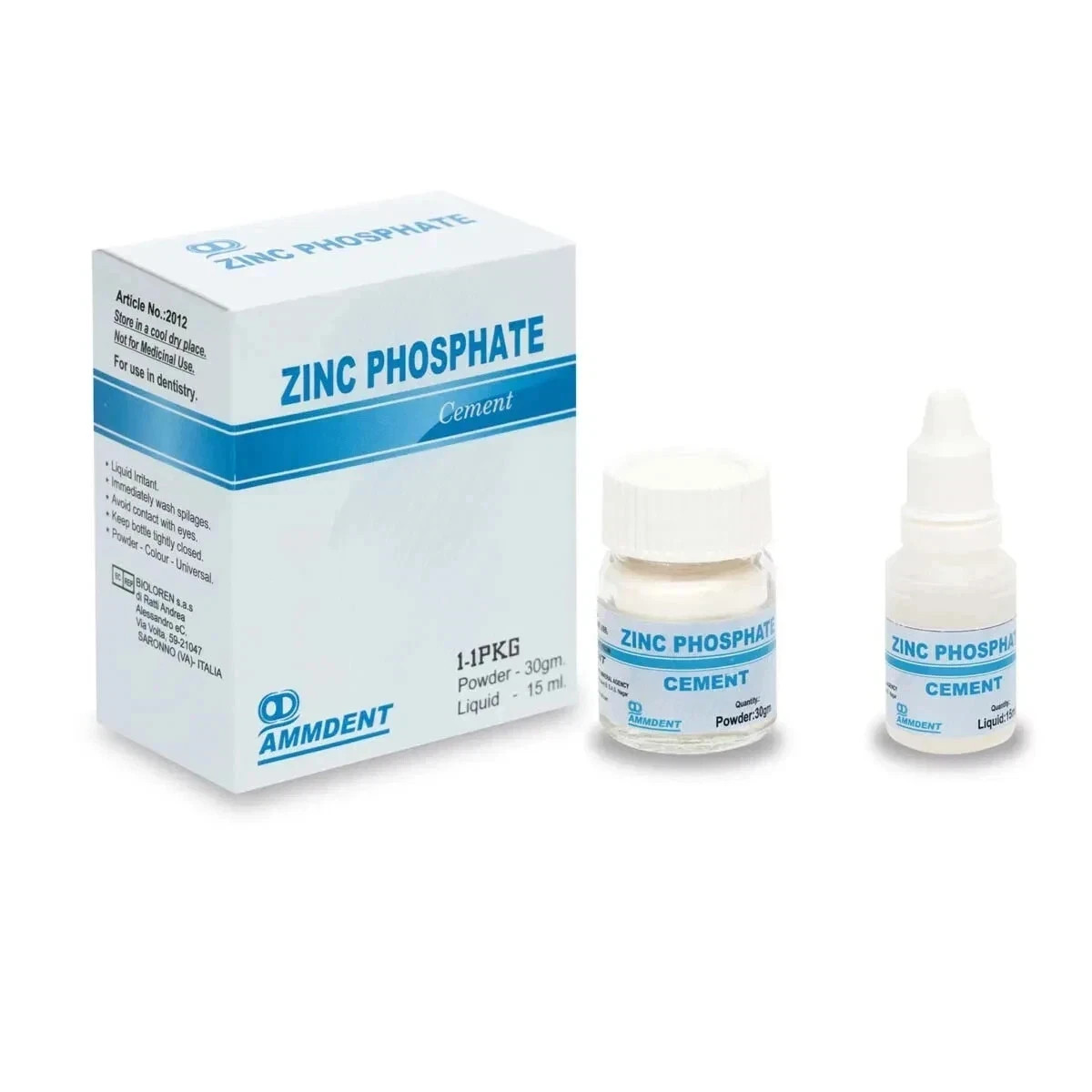 Ammdent Permanent Tooth Filling Cement Kit Zinc Phosphate Dental Cement