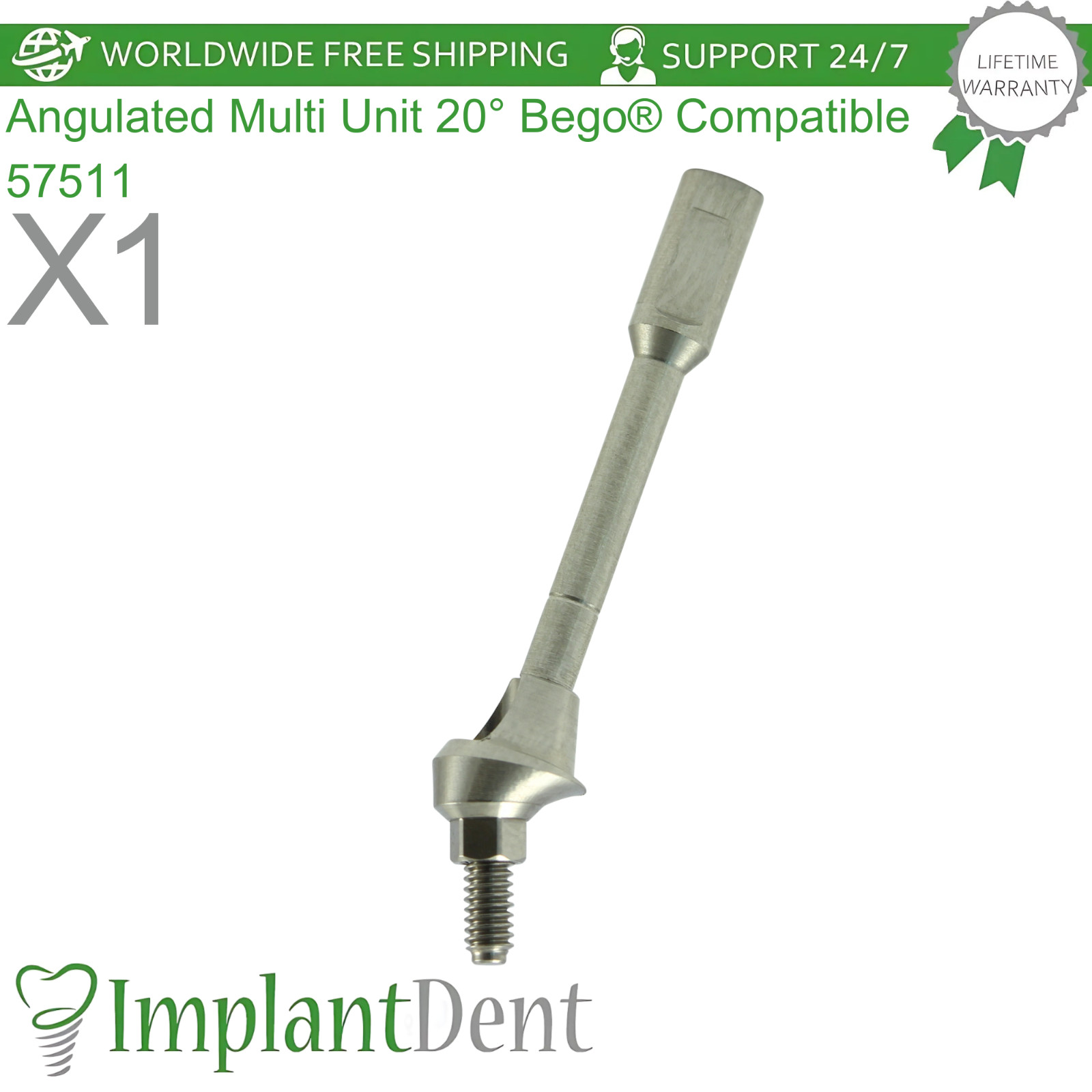 Angulated Multi Unit 20° Bego® Compatible 57511 Prosthetic Ø3.25mm & Ø3.75mm