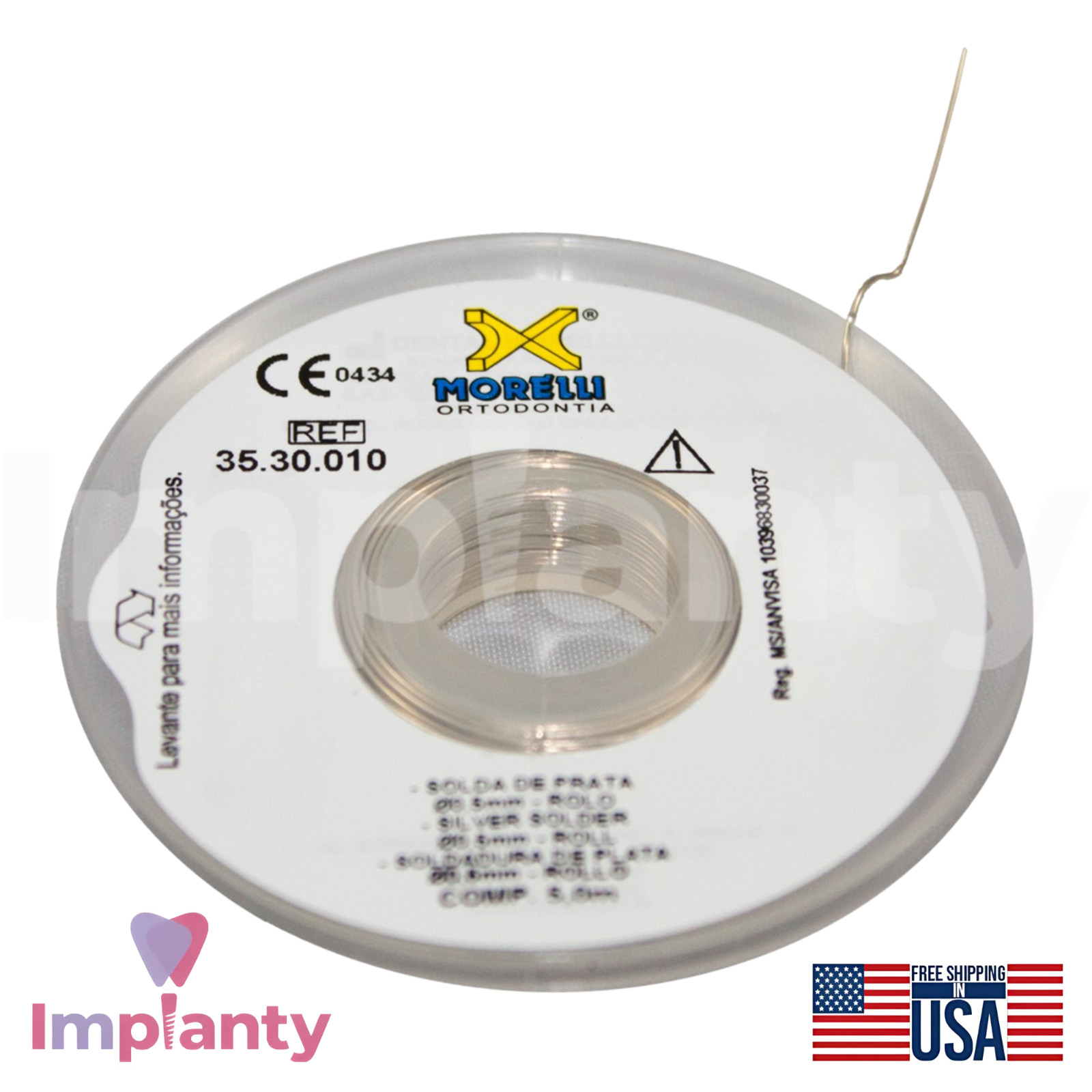 Universal Silver Soldering Wire Ø0.5mm Diameter Dental Appliance Repair 5m Roll