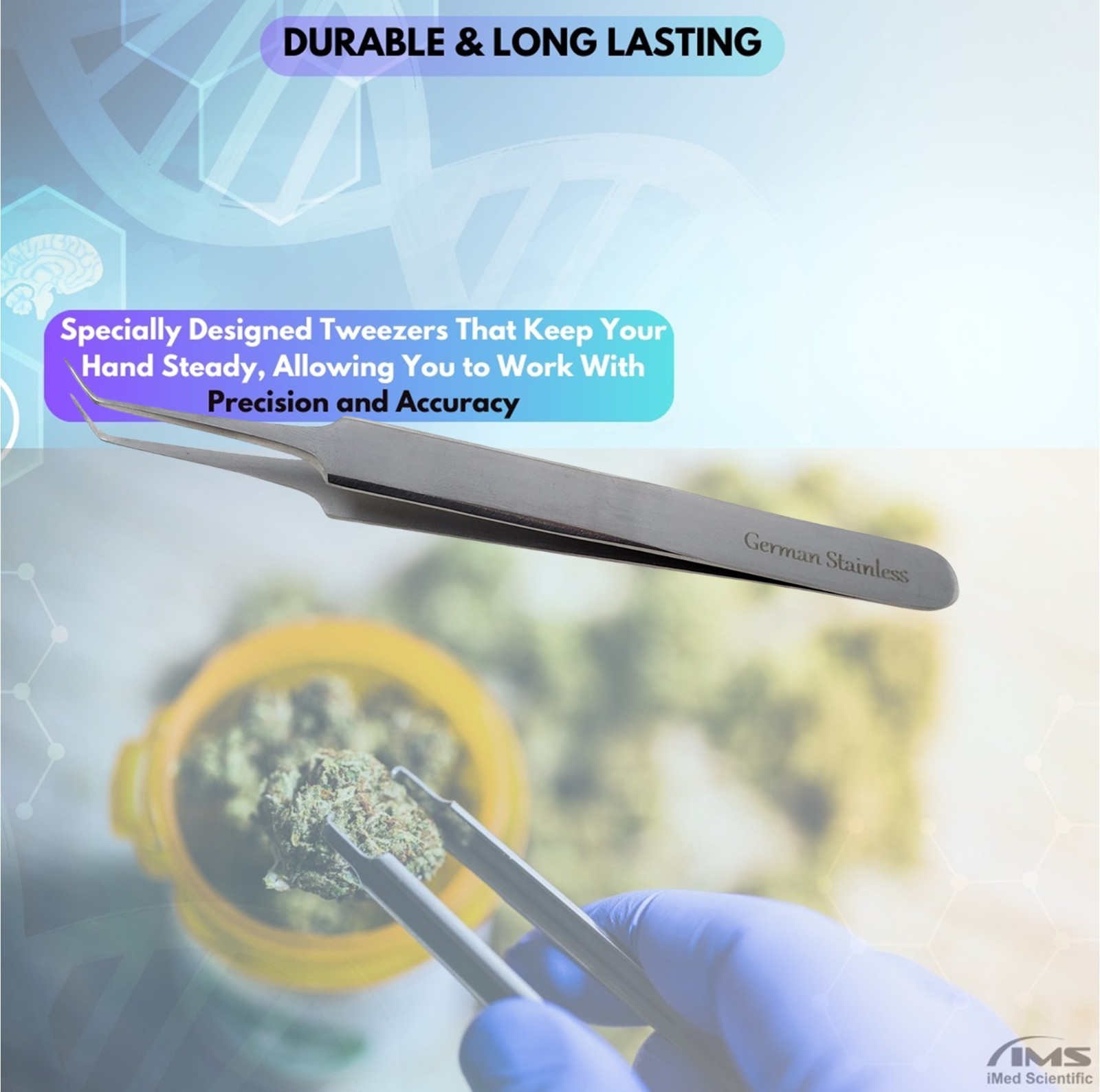 High Precision Stainless Steel Lab Tweezer/Forceps Angled Tips Laboratory Supply