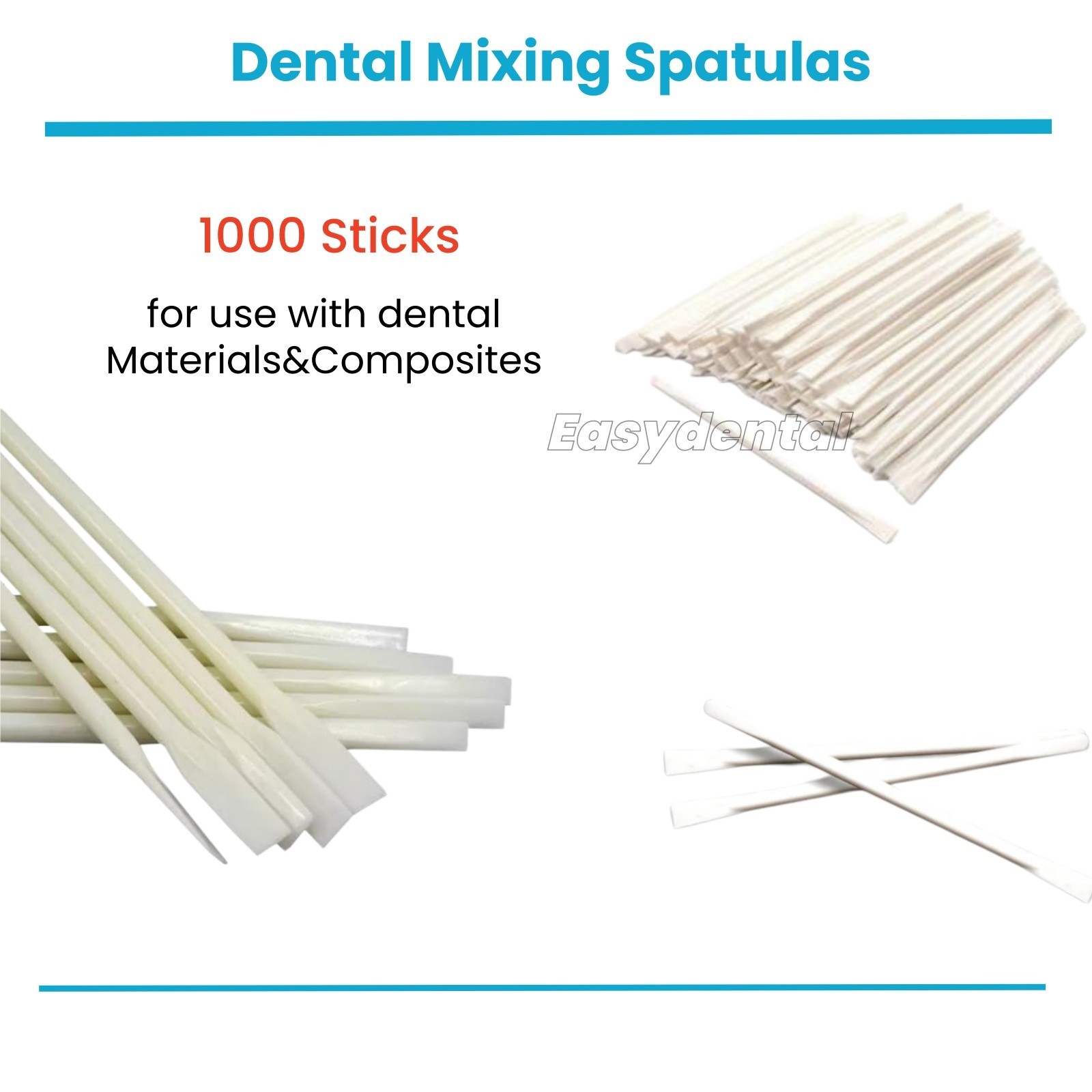 1000 Dental Disposable Mixing Spatulas Mixing Sticks Bonding Composites White