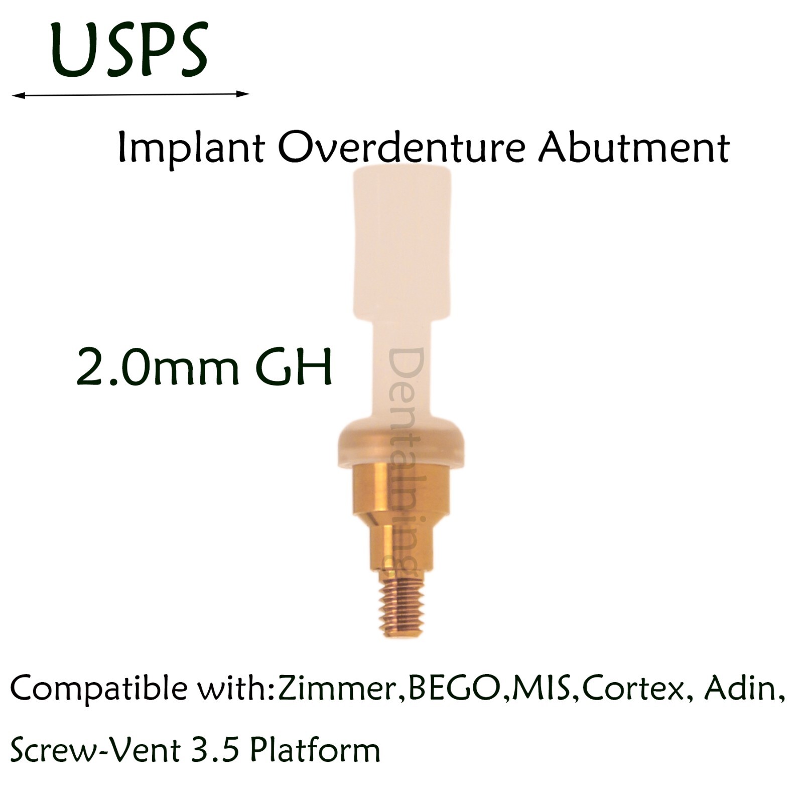 US Implant Overdenture Locator Abutment For Zimmer BEGO MIS Cortex Adin 2.0mm GH