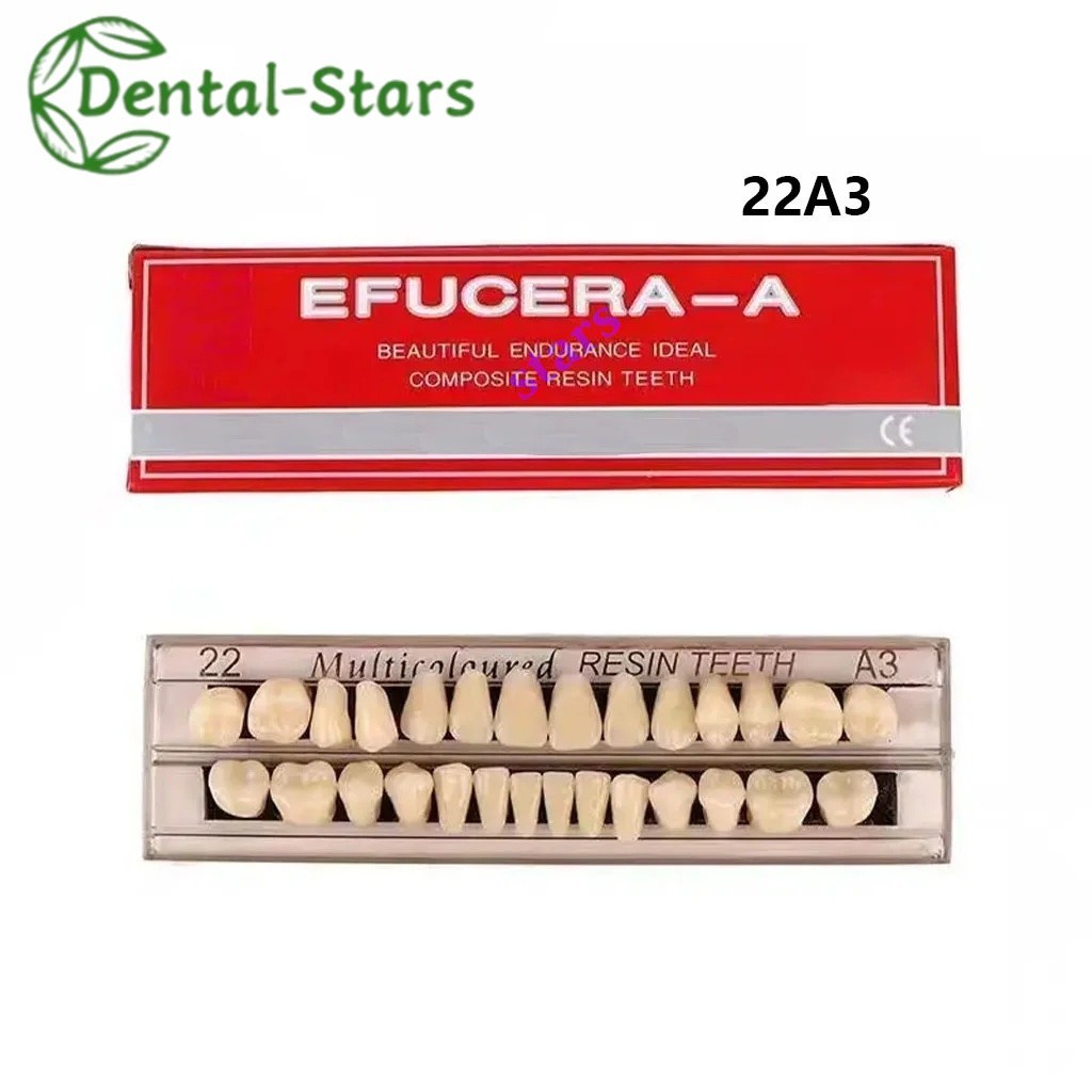 2 Sets Dental Acrylic Denture Resin #22 #23 Shade A2 A3 False Teeth Full Set U+L
