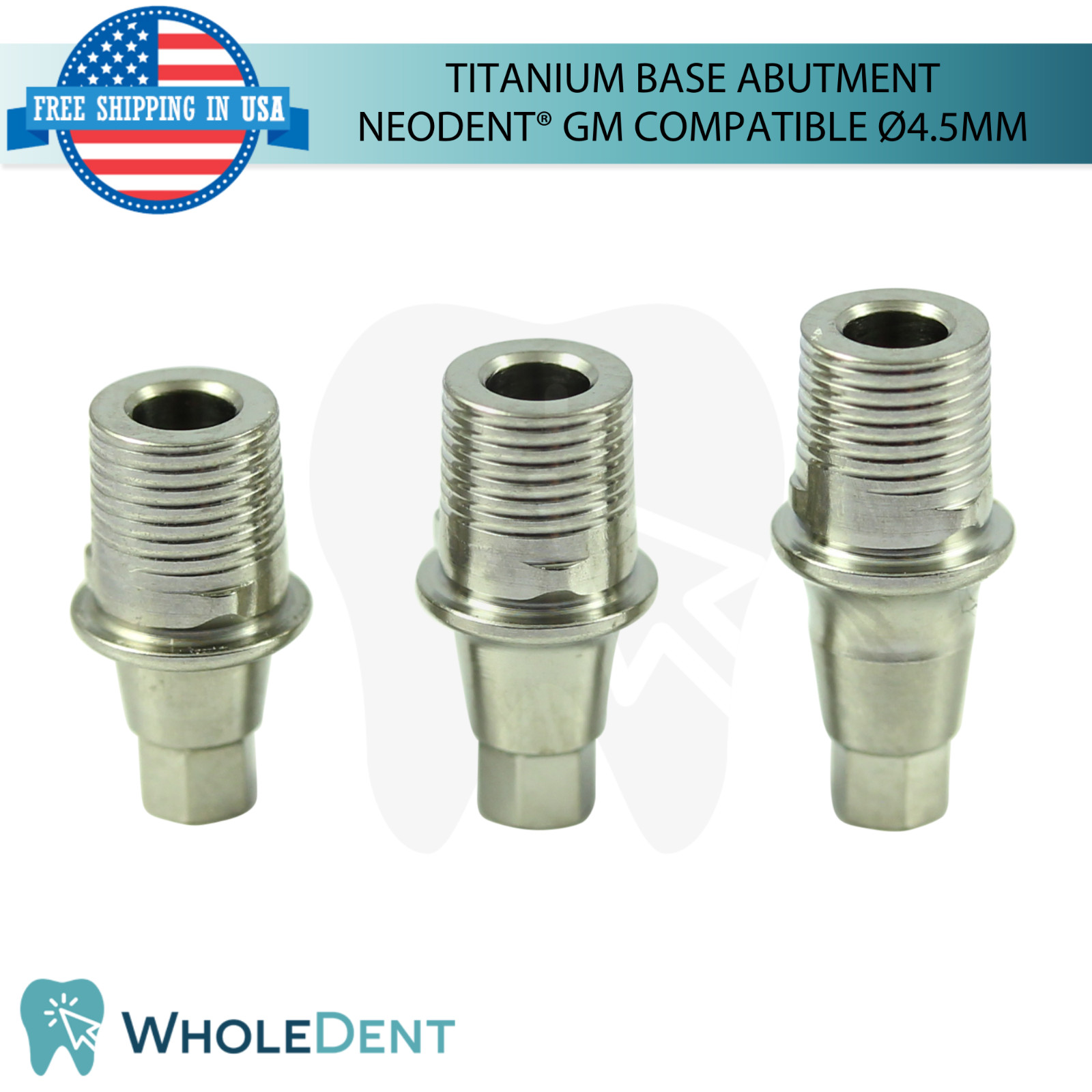 10X Titanium Base Dental Prosthetic Compatible with Neodent® GM Ø4.5mm Lab