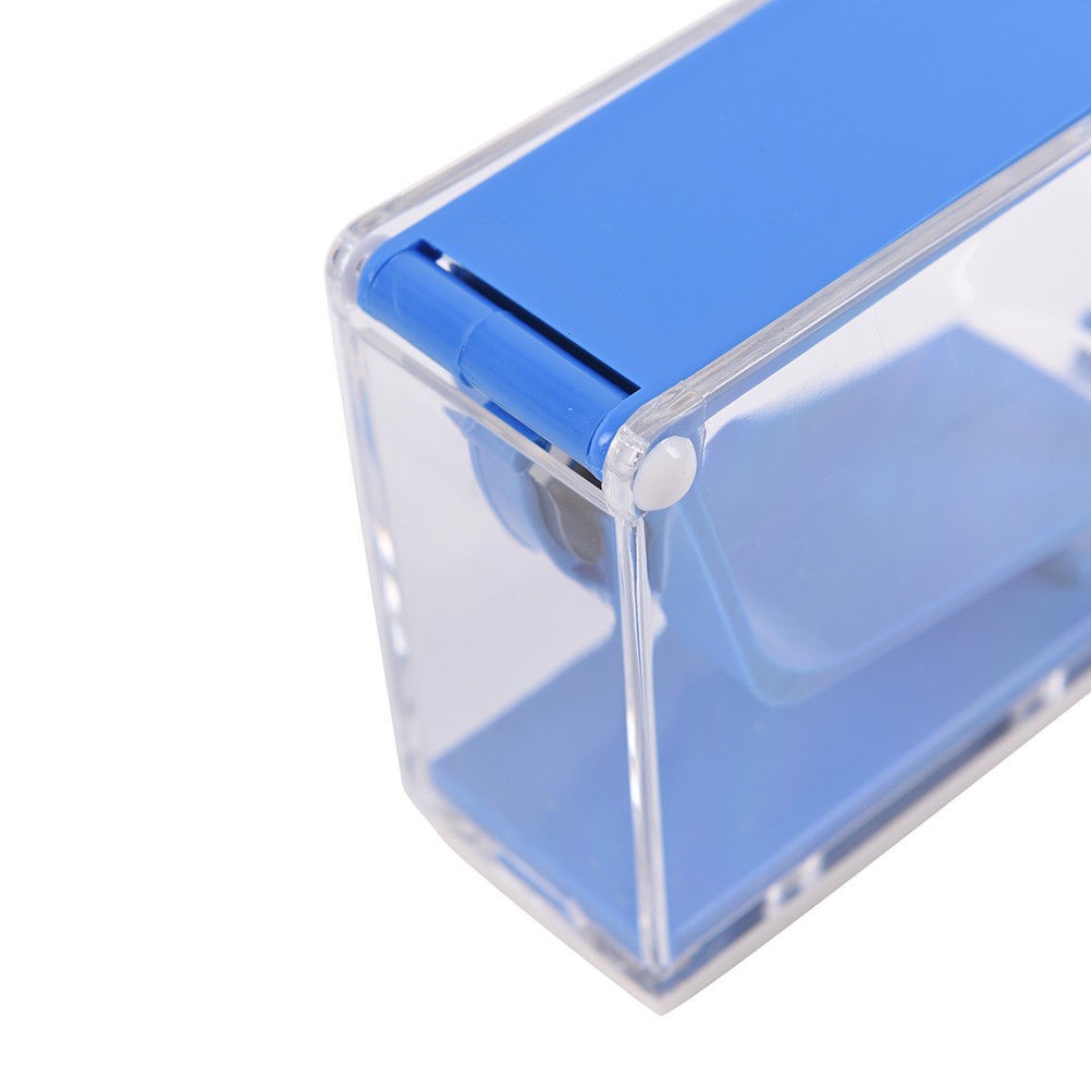 Dental Otho Cotton Roll Storage Dispenser Holder Press Type Push Style Blue
