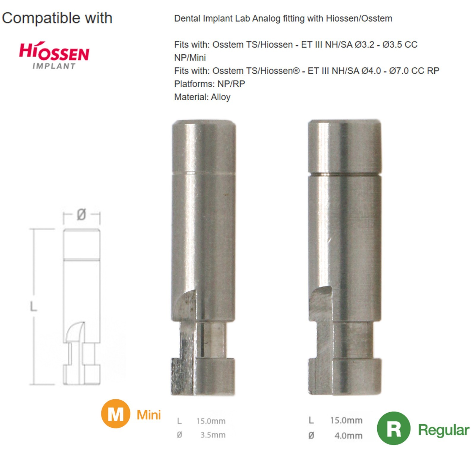 Dental Ti Abutment Healing Straight ZEST Locator Osstem Hiossen ET Lab Analog
