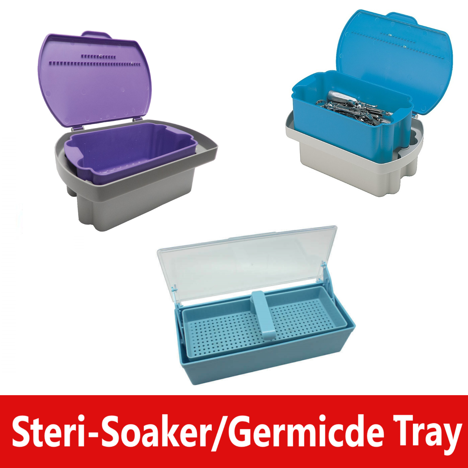 Dental Germicide Tray Steri-Soaker Sani HLD Holder Sterilize Instrumenents Tatto
