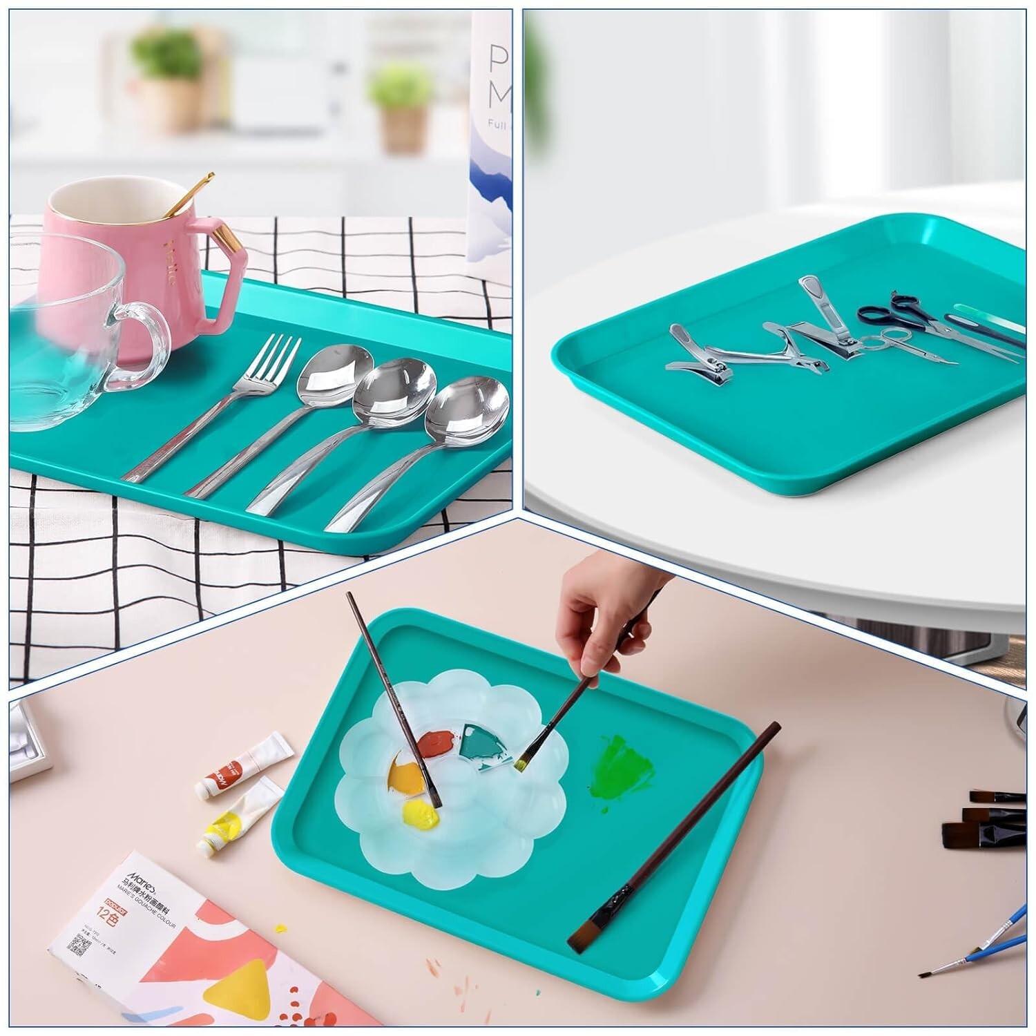20Pcs Dental Trays Autoclavable Procedure Flat Trays Size B 13.25X9.75″, Teal