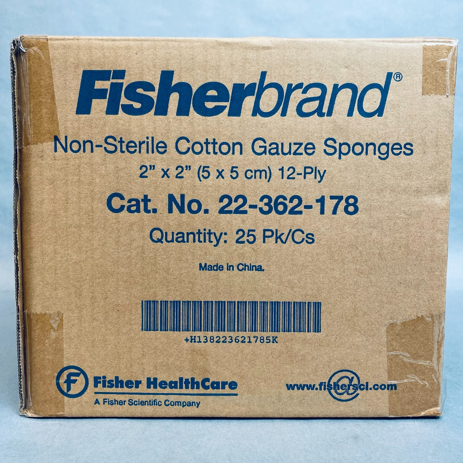 Fisherbrand Cotton Gauze Sponge 2 x 2 in. 12 Ply Case of 5000 Sponges