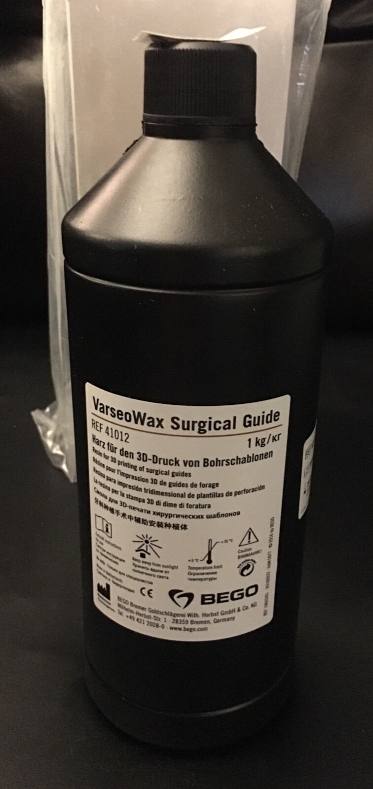 BEGO Varseo Wax Surgical Guide Resin for 3D Printing Surgical Guides 1kg #41012