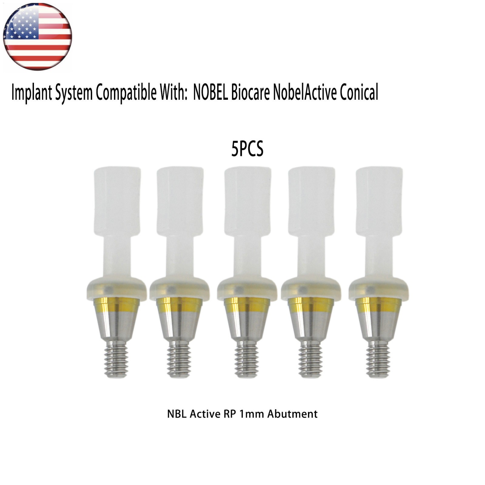 US Dental Locator Abutments for Nobel Active Conical RP NA451/2/3/4/5mm Height