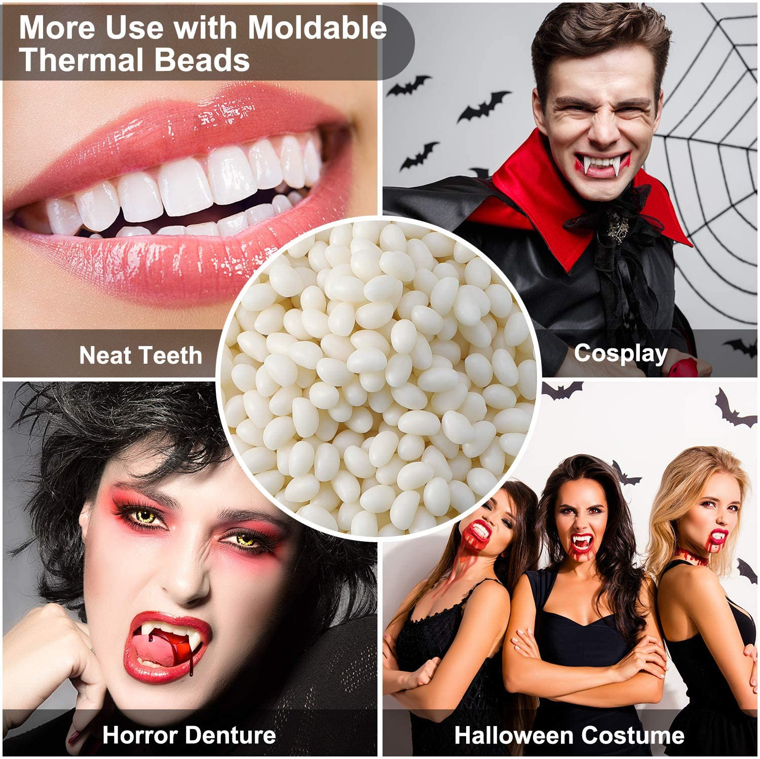 100g Moldable Thermal Teeth Whitening Gel Beads for Halloween Makeup