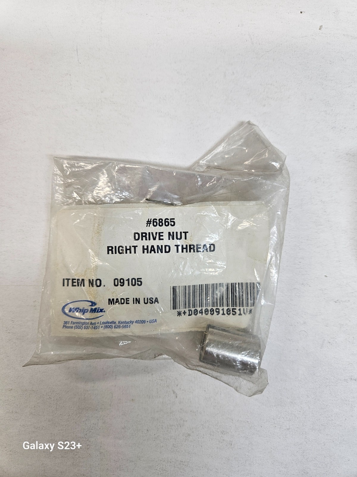 Whip Mix Mixing Bowel Drive Nuts Right hand Thread #6375, #6865