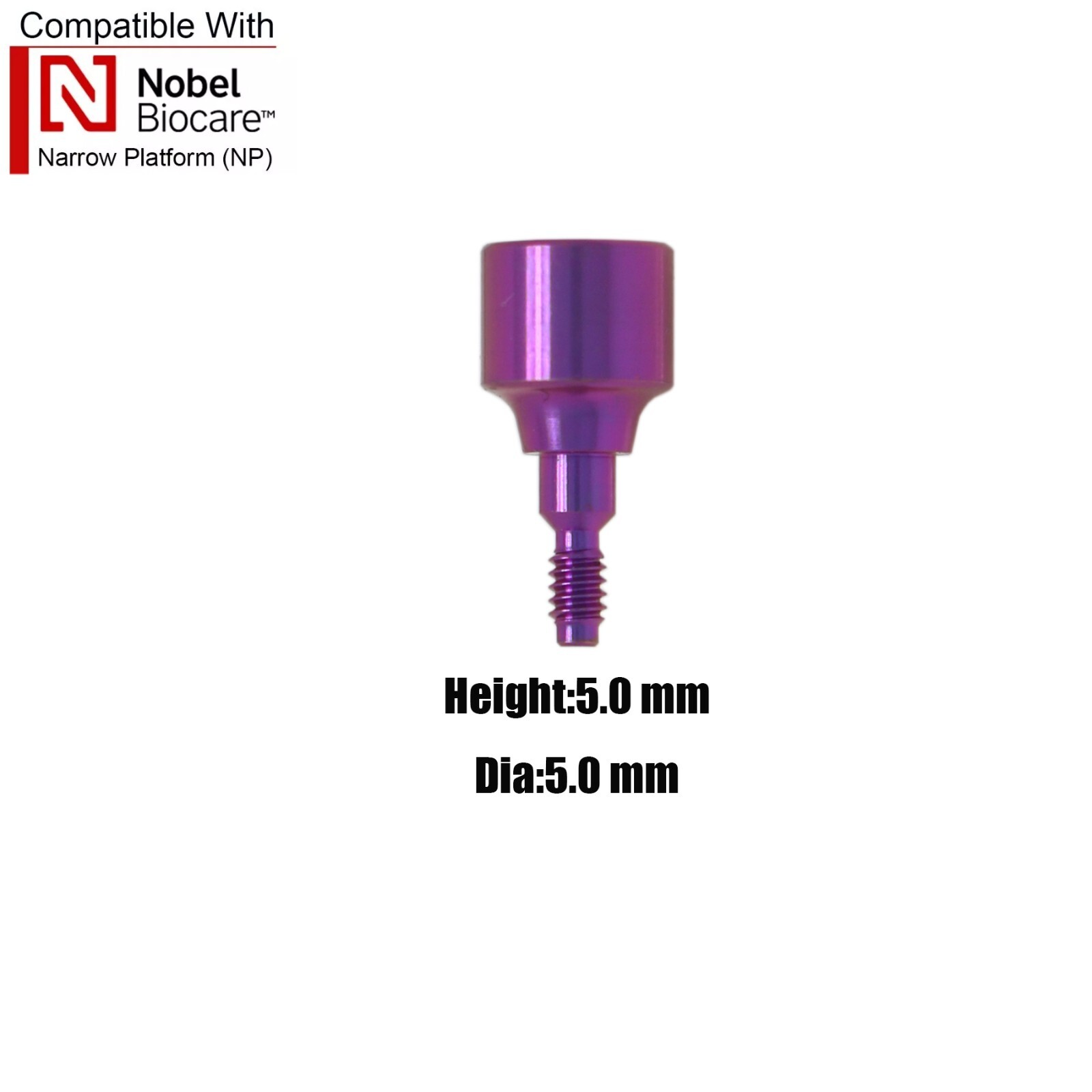 NobelActive Dental Healing Abutment Cap Fit Nobel Biocare Height 3/5/7mm RP NP