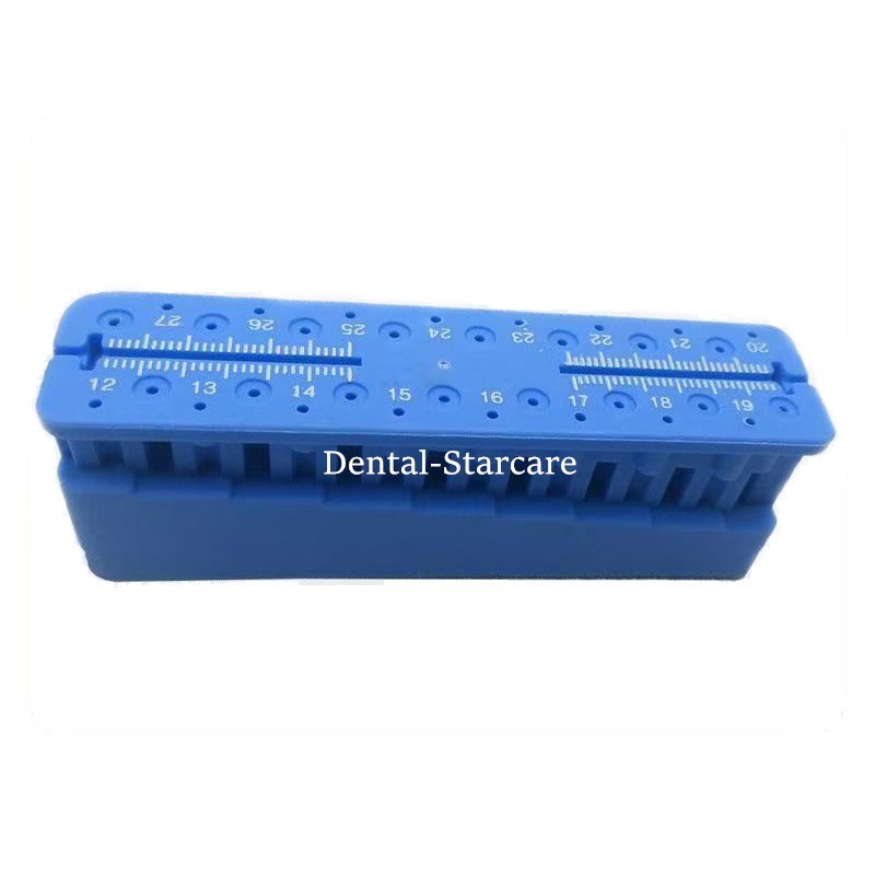 1Pcs Dental Endo Files Measuring Block Holder with Ruler Autoclavable Stand Blue