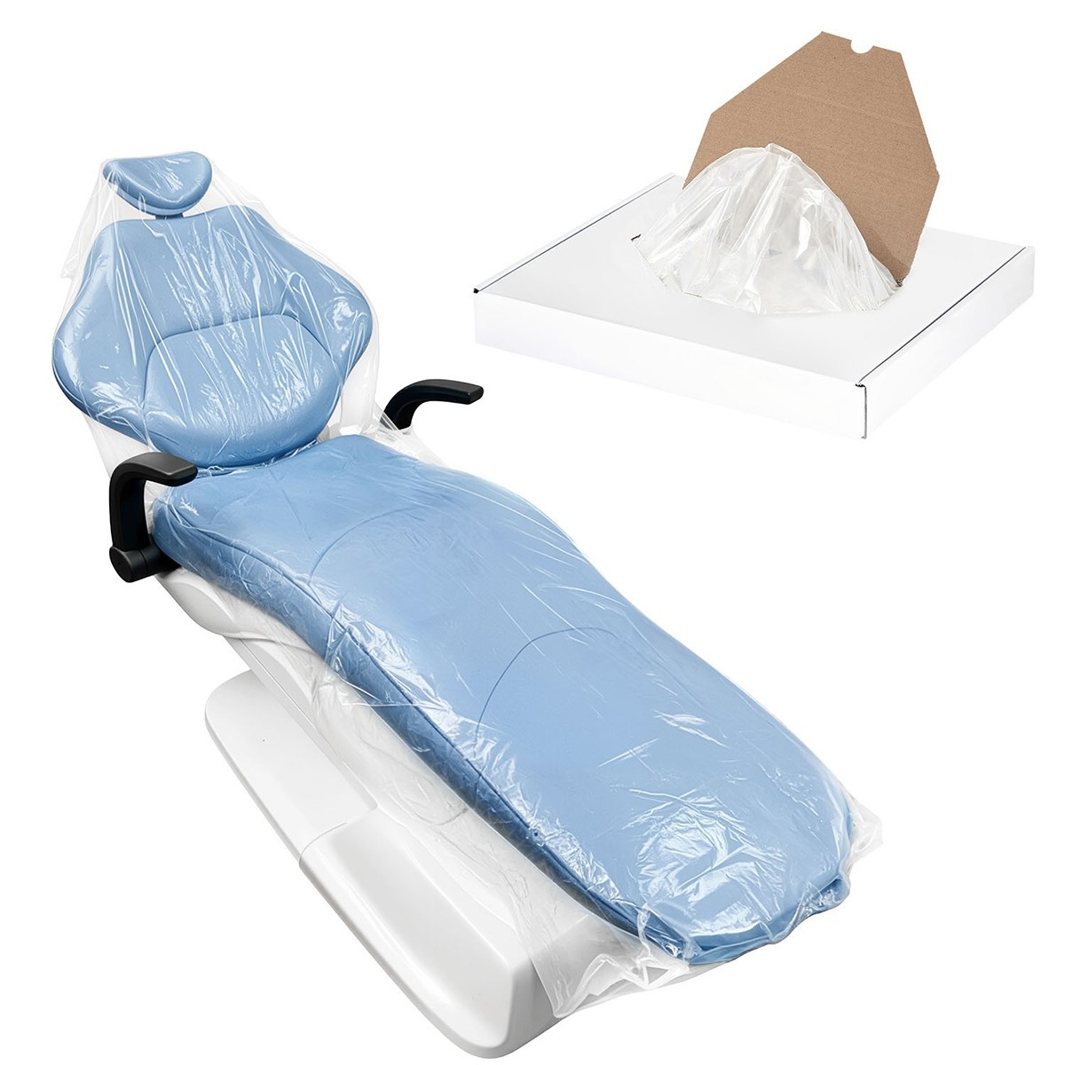 Dental Disposable Full Chair Covers Sleeves Clear Plastic 29″x80″ 125 Pcs