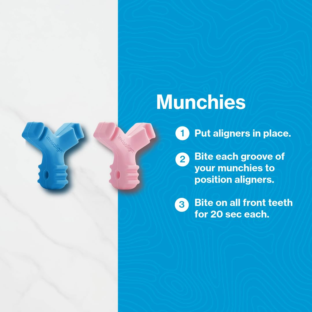 Munchies EPS Aligner and Retainer Tray Seaters, Aligner Chewies (Pack of 2) (Blu