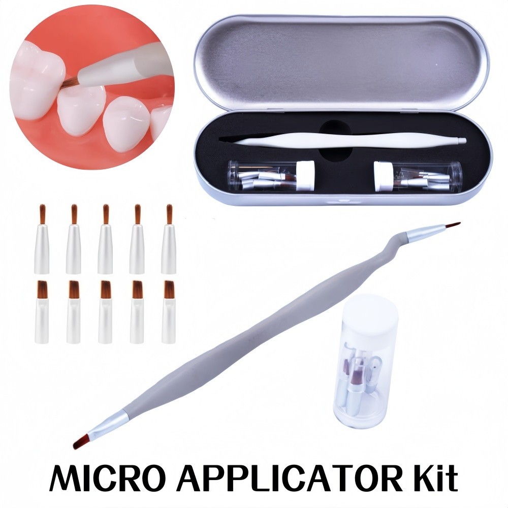 1Set Dental Brush Pen Replaceable Brushes Straight Curved Head Mini Micro Brush