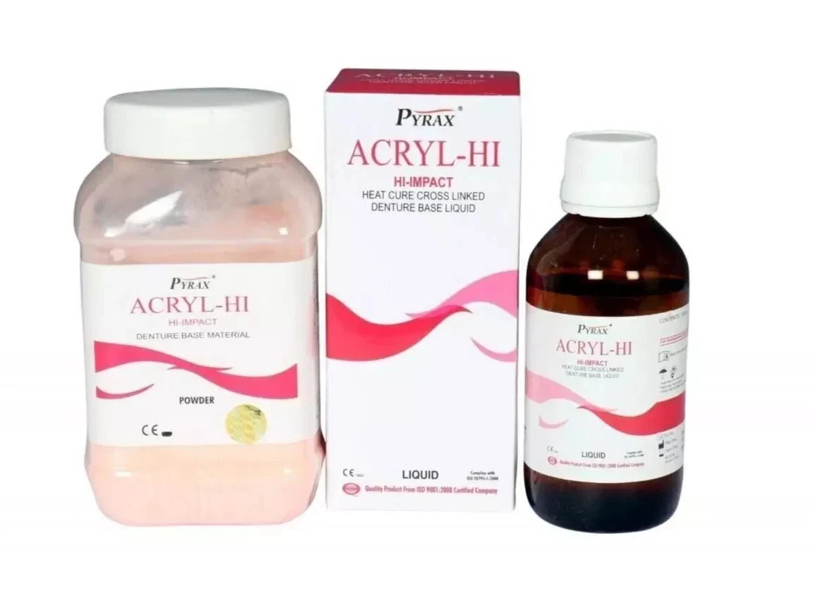Dental ACRYL HI Heat Cure Denture Base Material – Powder 200g + Liquid 100ml f.s