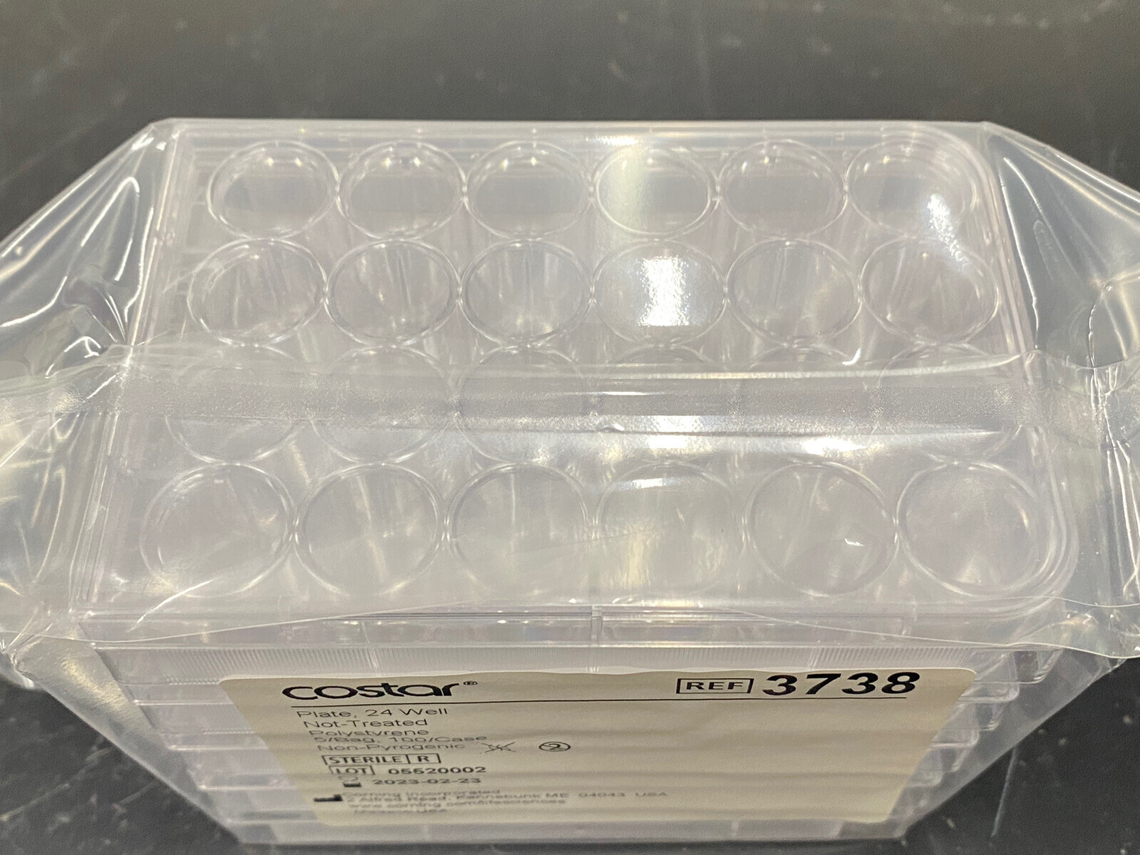 65 new Costar REF# 3738 – 24-Wells Clear Polystyrene Micro Plates, STERILE, 5/PK