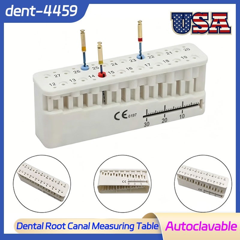 2Pcs Dental Endo Measuring Block w/ Ruler Plastic File Holder Autoclavable USA