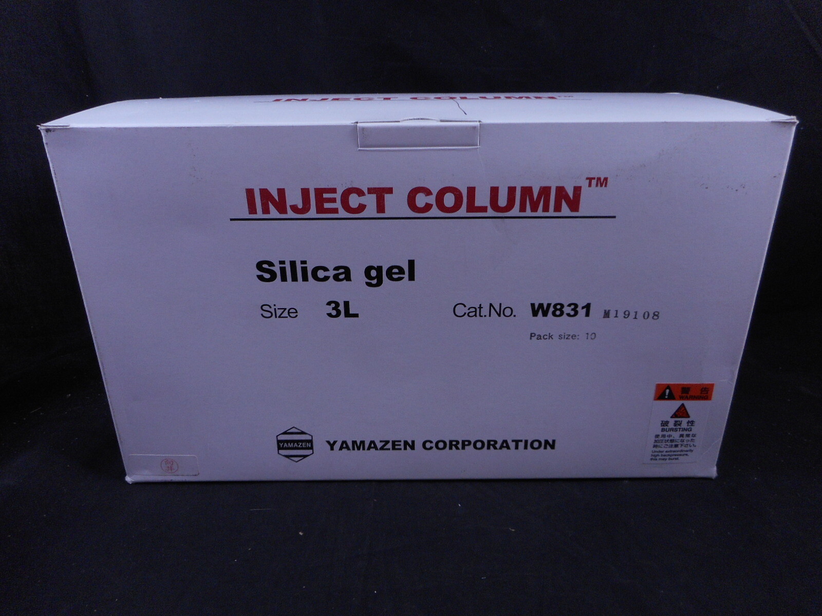 YAMAZEN CO. 3L Inject Chromatography Column Silica Gel W831 10/Pack
