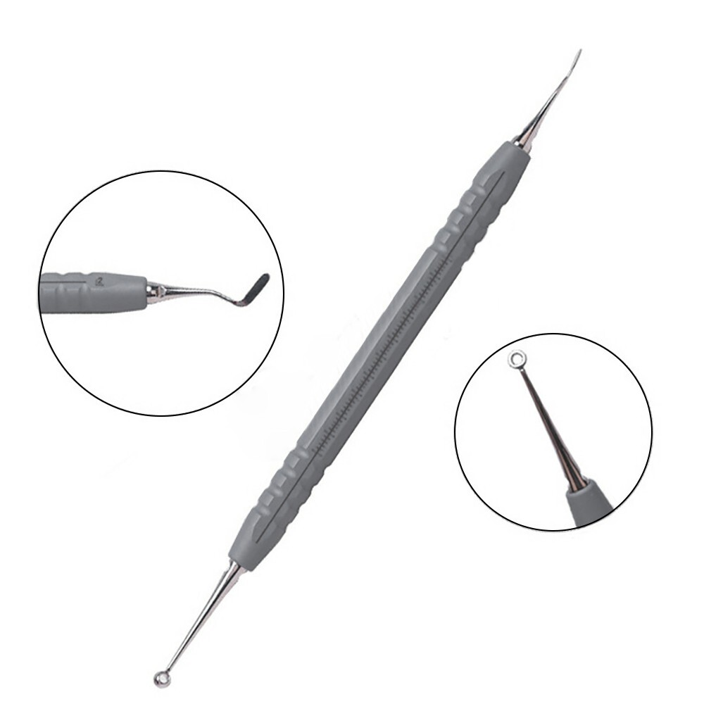Dental Veneer Molding Tool Composite Resin Spatula Handle 60*4mm+60*6mm Foam Pad