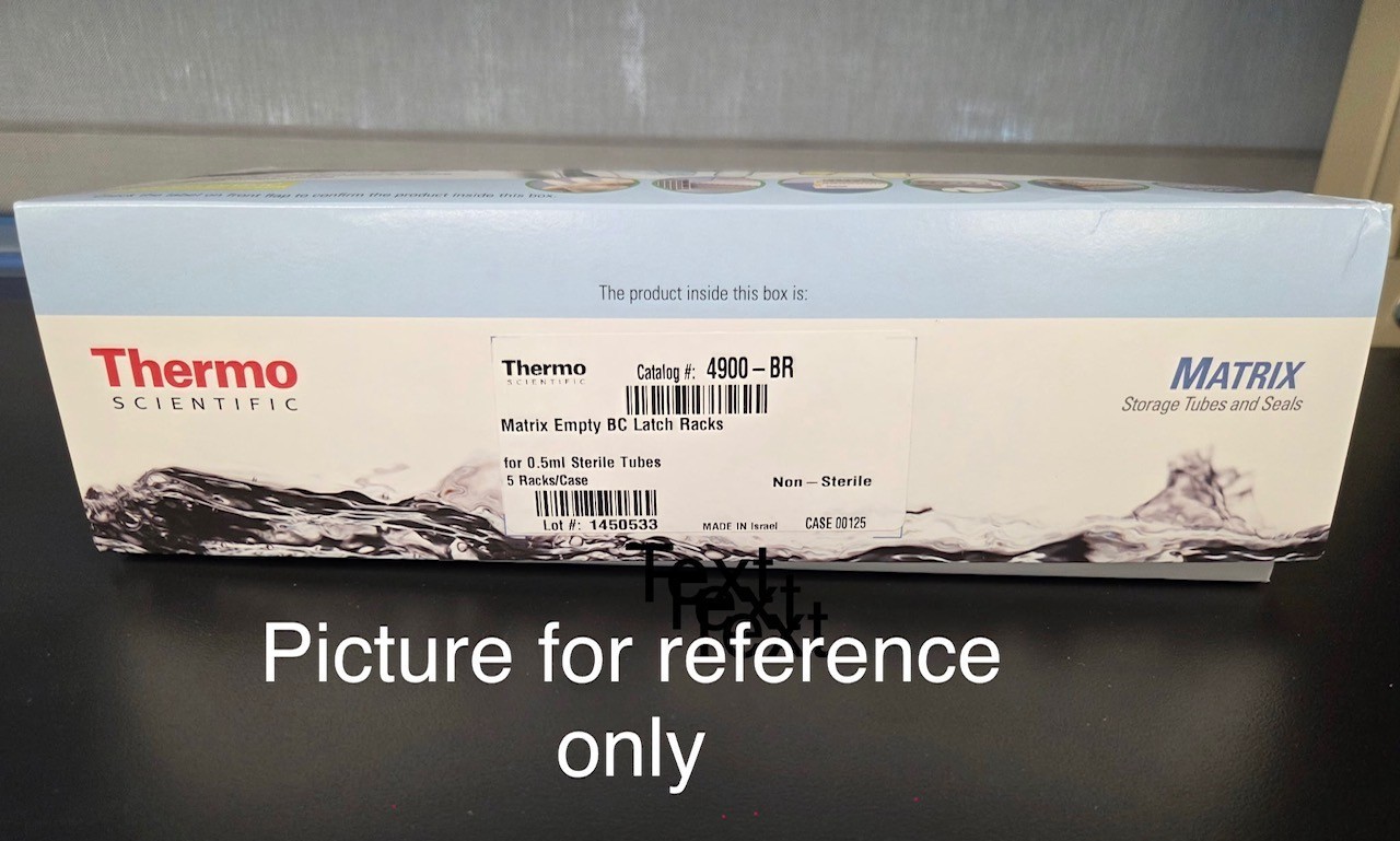 10 Thermo Fisher Scientific Lab Matrix Barcoded BC Latch Racks 0.5mL, 96 Wells