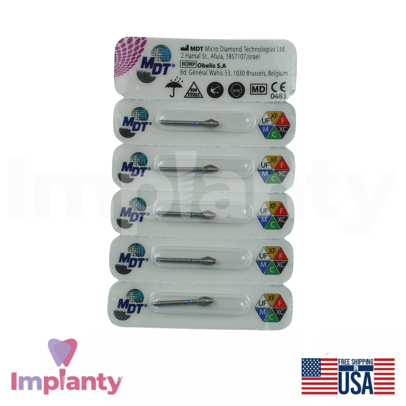 MDT Dental Barrel 038 FG Diamond Burs Occlusal Reduction & Refining Edges
