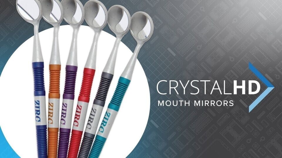 ZIRC Crystal HD# Thin Grip Assorted Mouth Mirror Jewel 12pc USA Made (Free Ship)