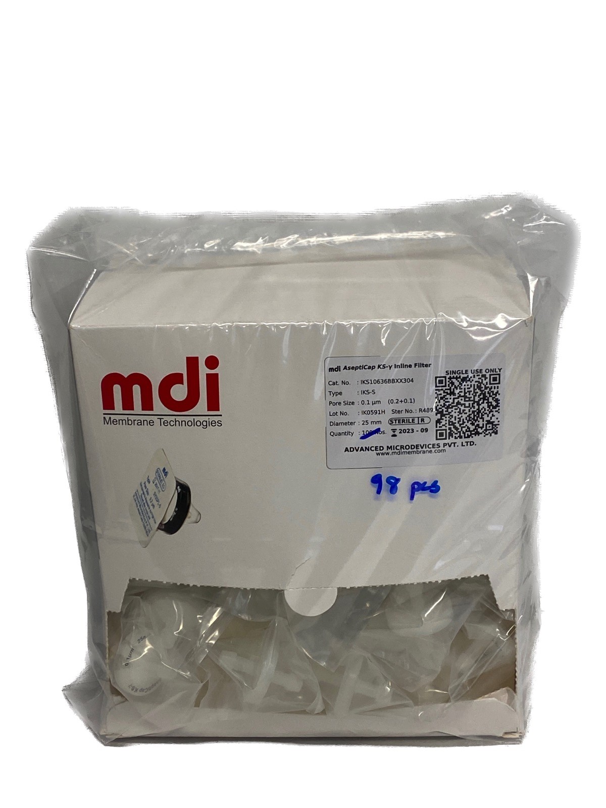 (98) Advanced Microdevices MDI AseptiCap KS-y Inline Filter 25mm IKS10636BBXX304