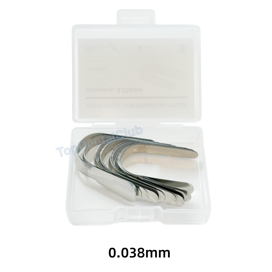 0.038mm Dental Tofflemire Contoured Matrices Stainless Steel Matrix Bands Steel