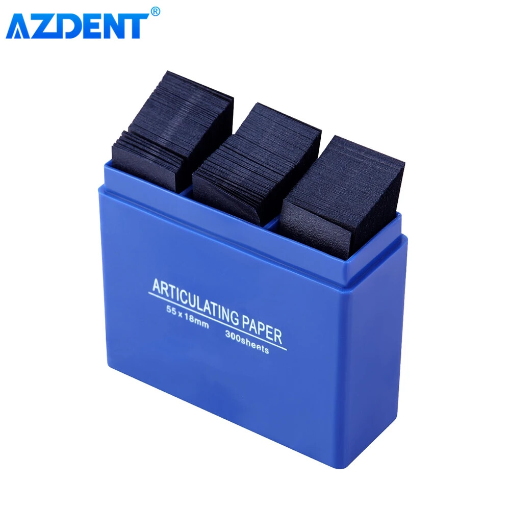 300 Sheets/Box AZDENT Dental Articulating Paper Size 55*18mm Blue Strips Oral
