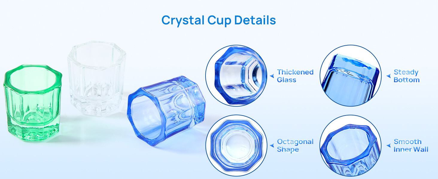 12pcs Glass Dappen Dish Mixing Bowls for Dental Crystal Cup Nail Art Tools