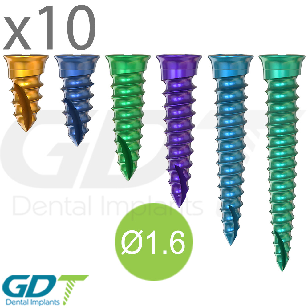10 Self Drilling GBR Bon Screw Ø1.6mm Membrane Fixation Dental Im plant