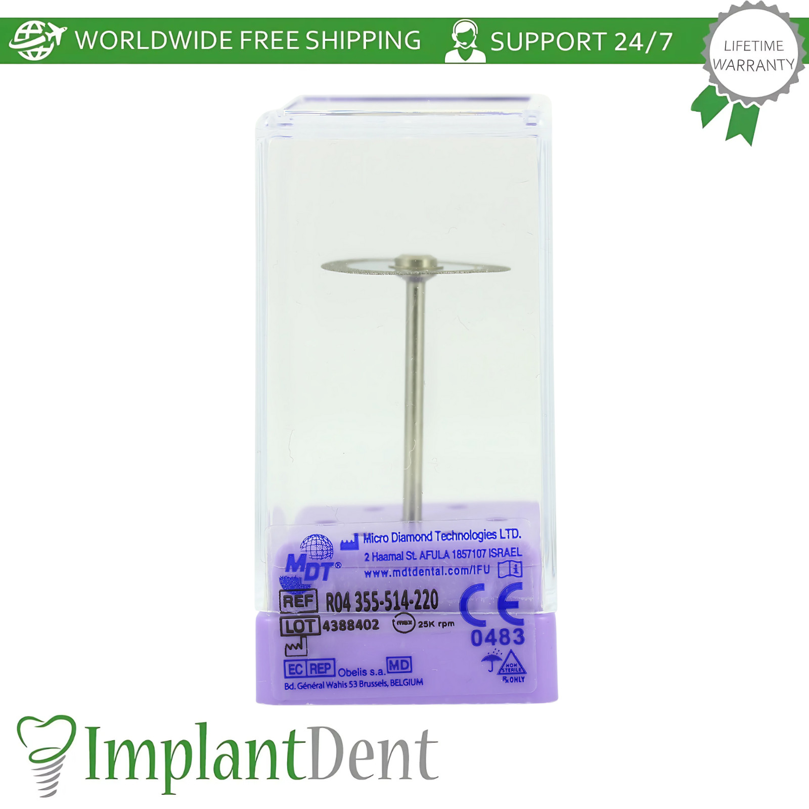 MDT Dental Diamond Coated Double Sided Super Flex Disc Contouring Applications