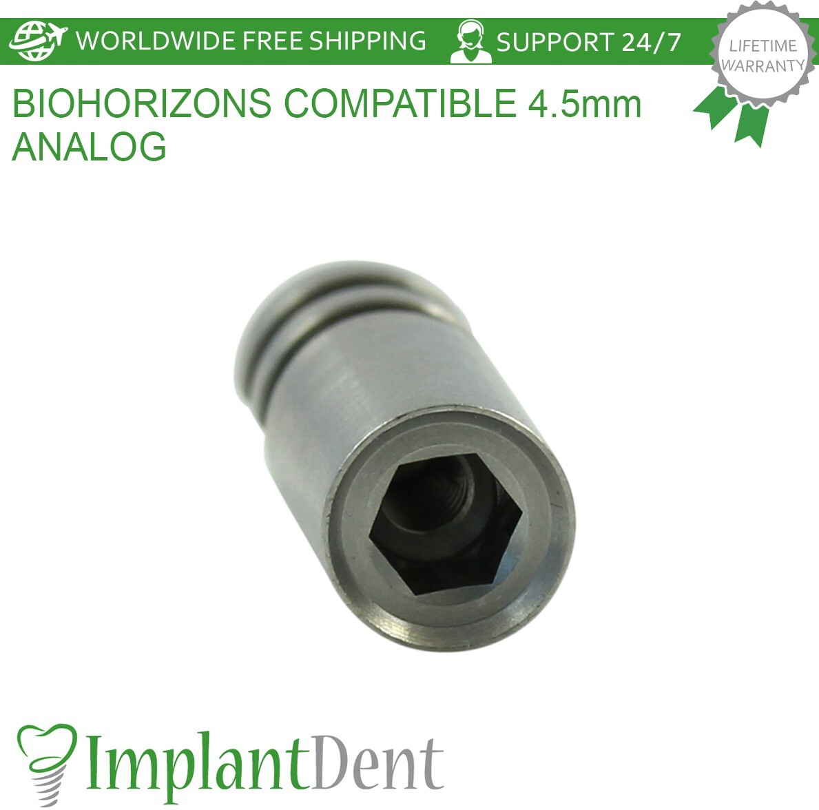 50x Dental Fixture Analog 4.5mm Compatible Stainless Steel Tool Int Hex
